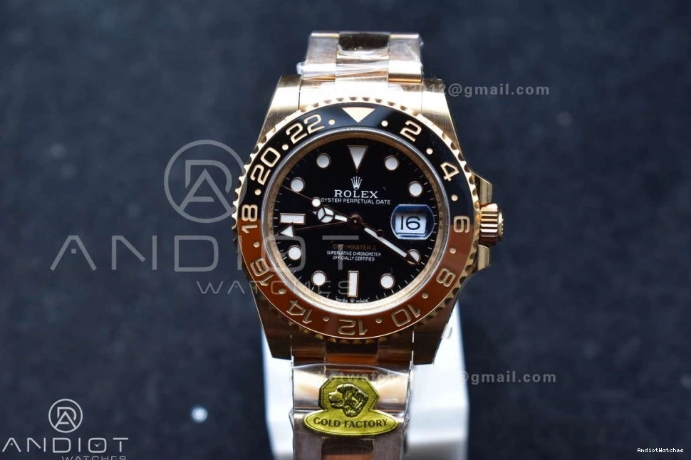 Master Dial 860 Edition CHNR 126715 VR3285 on Gain Gold WellDesigned Black Best RG 1:1 GMT II Factory Bracelet CHS Weight 0413